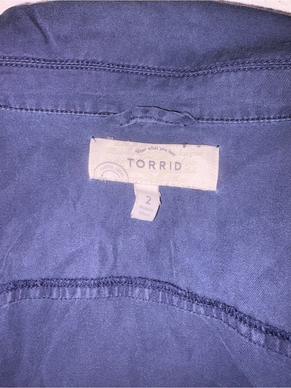 torrid Navy Drawstring-Waist Utility Jacket - Picture 2 of 2
